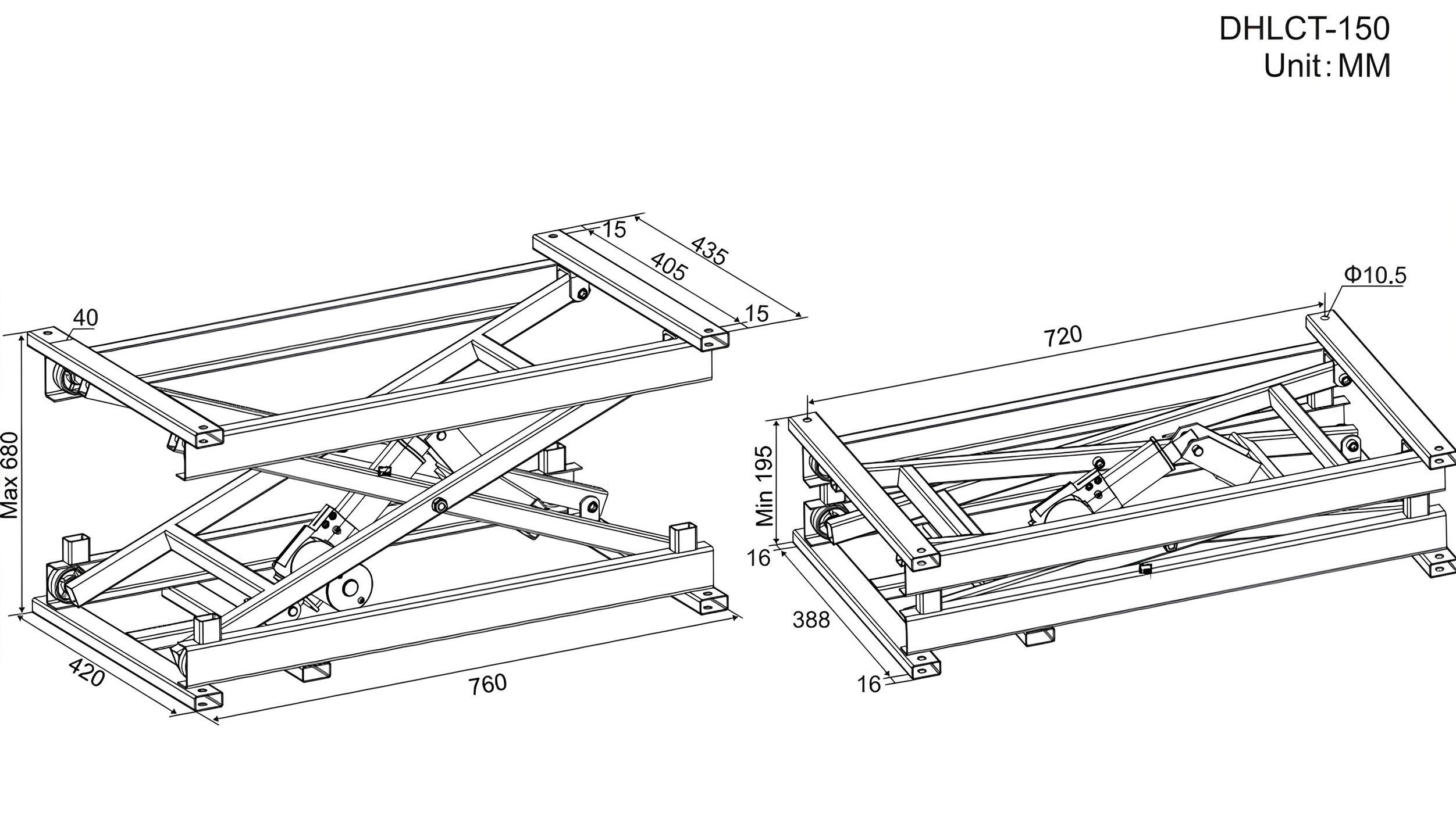 Electric dog grooming table for large dogs 150KG DHLCT150